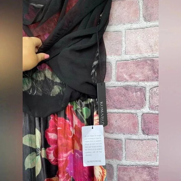 Komarov sheer floral print dress size small - Picture 6 of 13